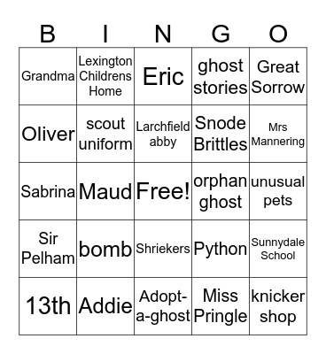 Untitled BingoDial a Ghost Bingo Card