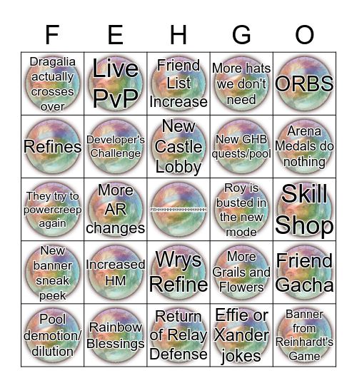 FEHGO Bingo Card