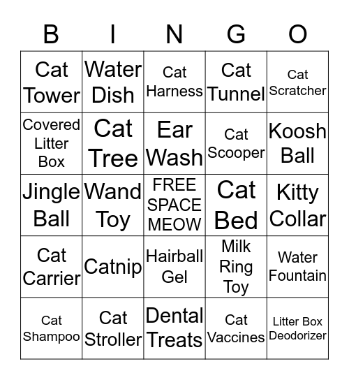 Cat Scratch Bingo    >^..^< Bingo Card