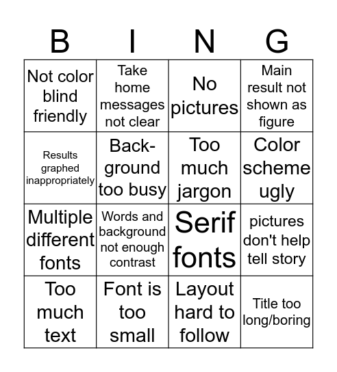 Poster Bingo Card
