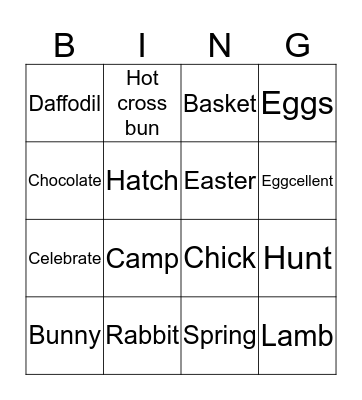 Easter Bingo Card