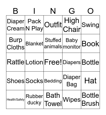 BABY Bingo Card