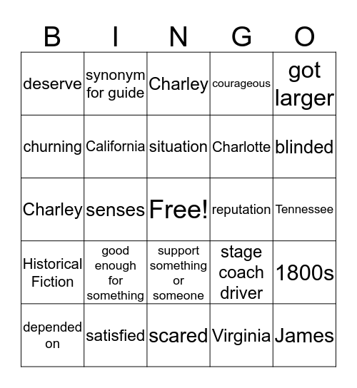 Riding Freedom Bingo Card