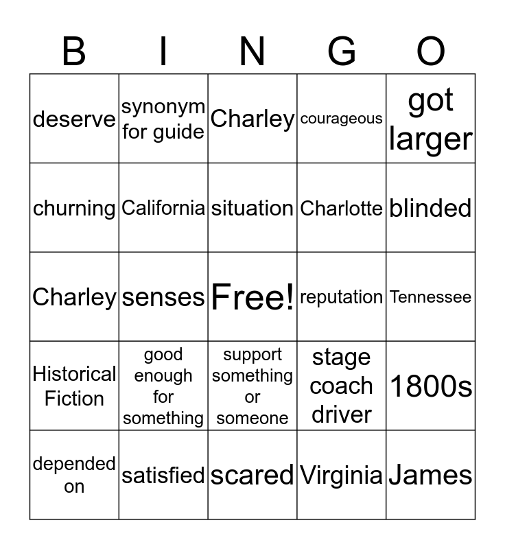 Riding Freedom Bingo Card