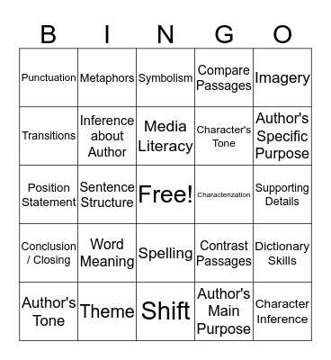 STAAR! Bingo Card