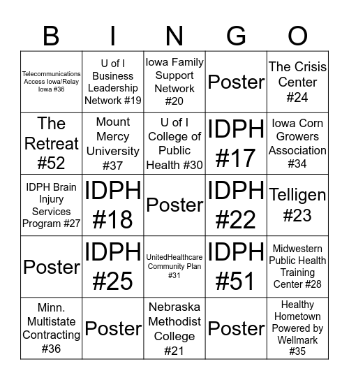 IGCPH Conference BINGO        name:__________ Bingo Card