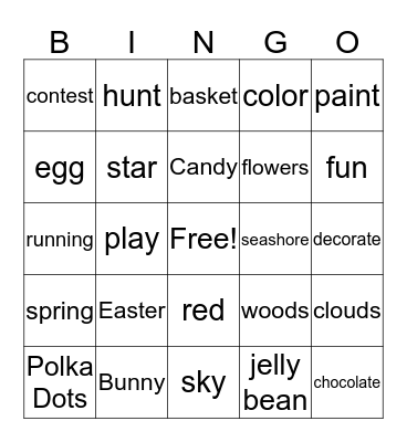Easter Bingo Card