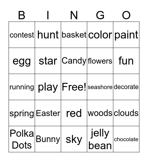 Easter Bingo Card