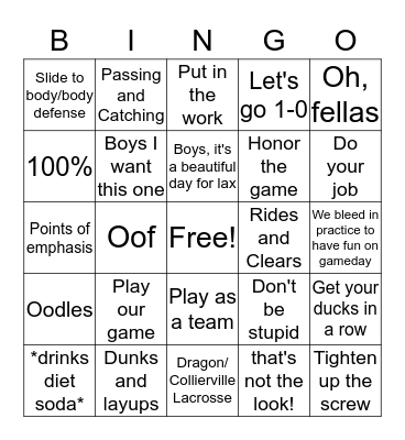 Nelly Bingo Card