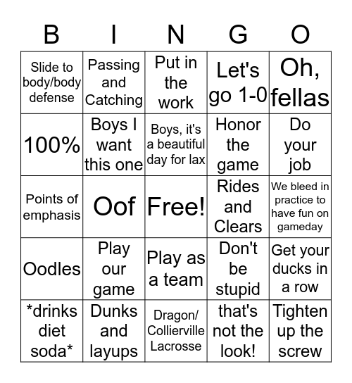 Nelly Bingo Card