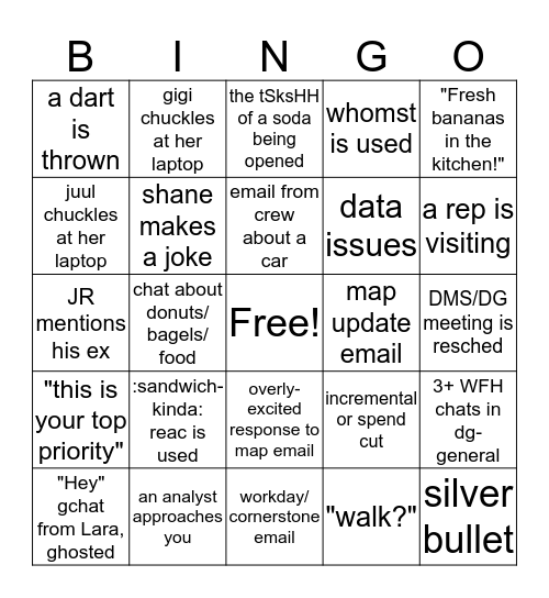 DG Bingo Card