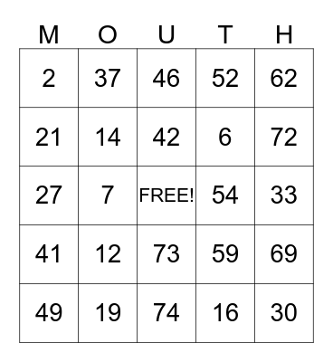 Western Oregon Oral Surgeon Bingo Card