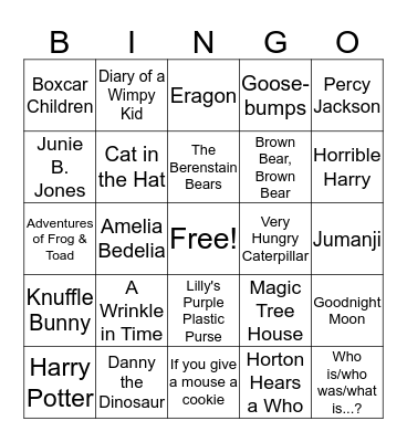 Family Book Bingo Card