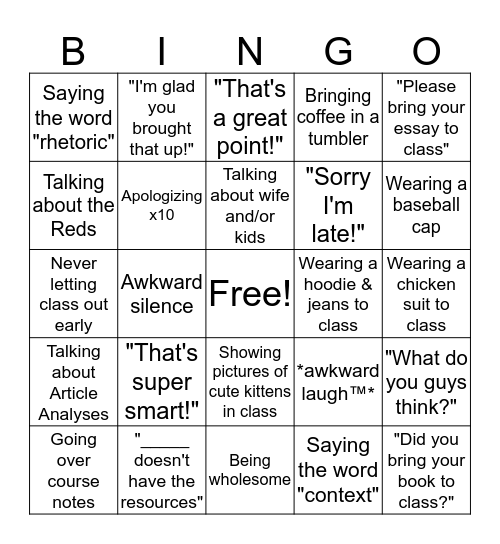 Derico Bingo Card