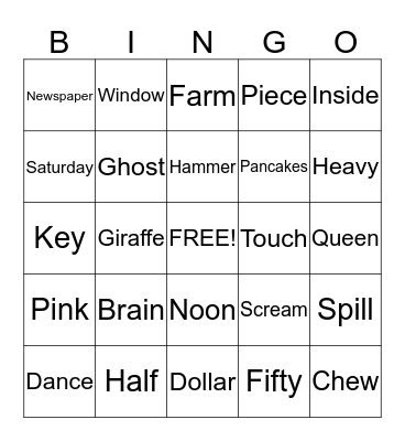 BINGO Card