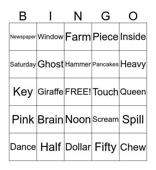 BINGO Card