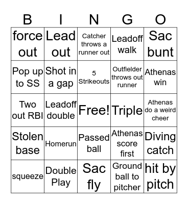 CMS Softball Strike Out Cancer  Bingo Card