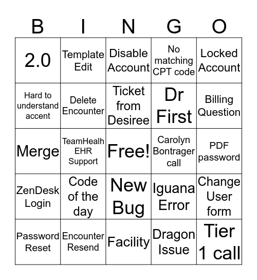 GEHRIMED Bingo! Bingo Card