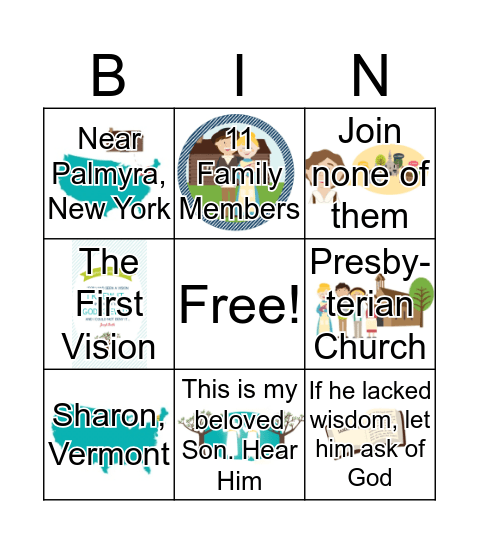 The First Vision Bingo Card