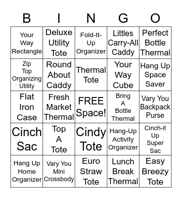 Thirty-One Bingo Card