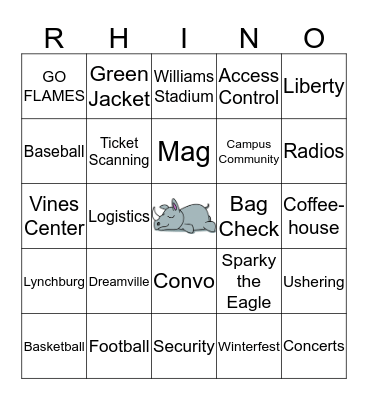 RHINO Bingo Card