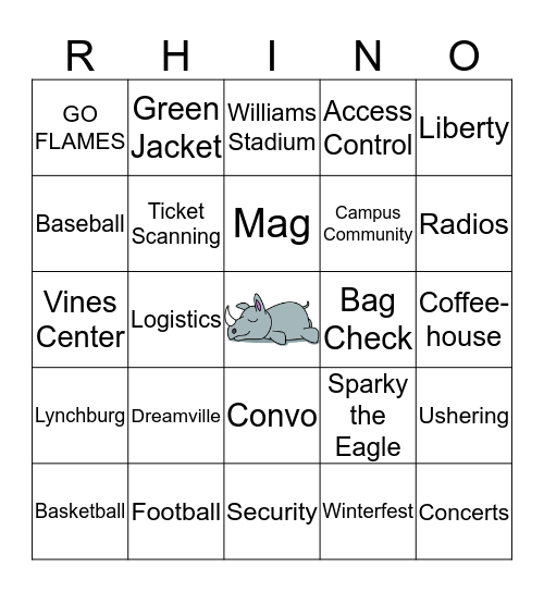 RHINO Bingo Card