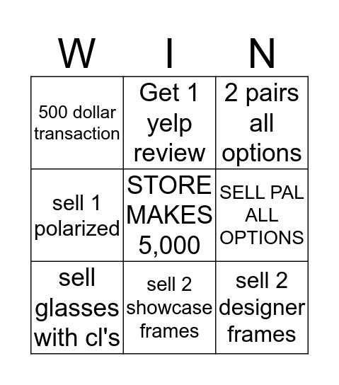 SALES BINGO  Bingo Card