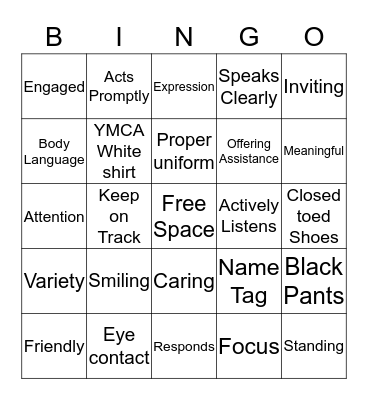 Key Behaviours for Excellent Customer Service Bingo Card