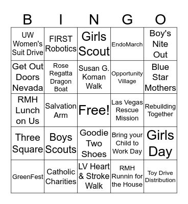 VOLUNTEER ICE BREAKER BINGO Card