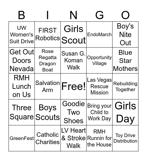 VOLUNTEER ICE BREAKER BINGO Card