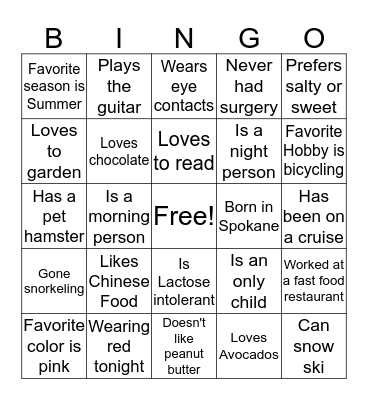 Ladies Retreat Bingo Card