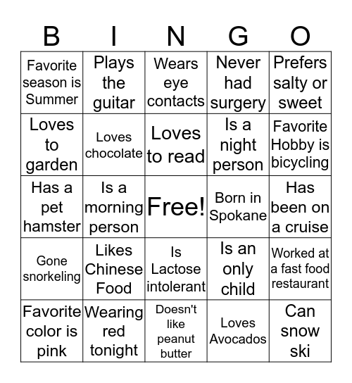 Ladies Retreat Bingo Card