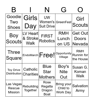 VOLUNTEER ICE BREAKER BINGO Card