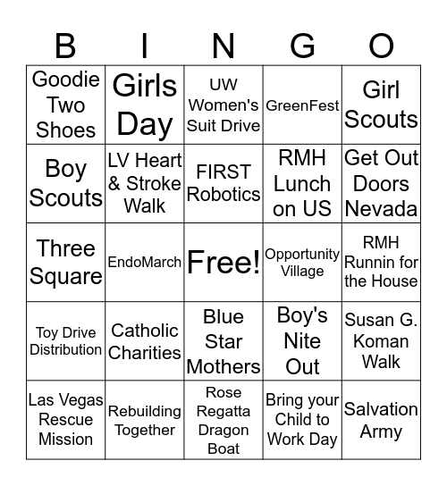 VOLUNTEER ICE BREAKER BINGO Card