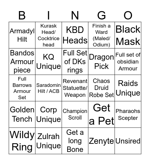 WOTG BINGO Card