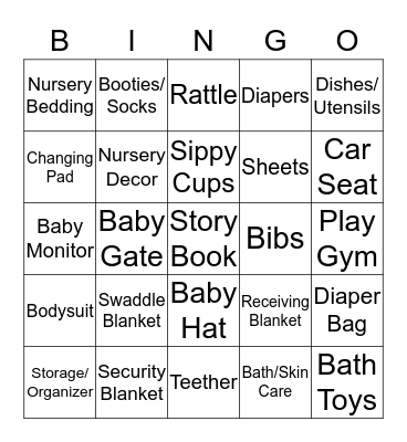 Baby Bloch Bingo Card