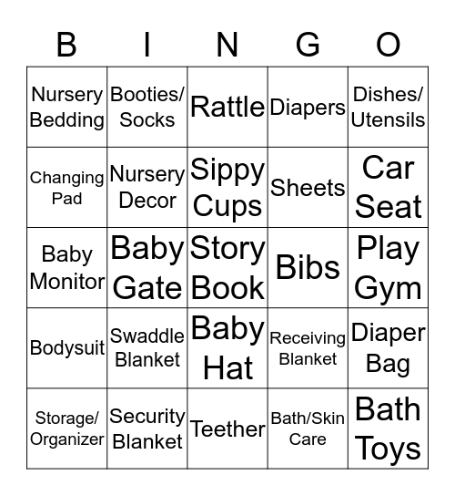 Baby Bloch Bingo Card