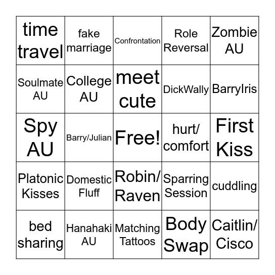 DC Bingo 2019 Bingo Card