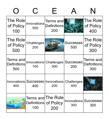 Ocean in Jeopardy! Bingo Card