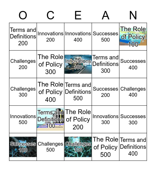 Ocean in Jeopardy! Bingo Card