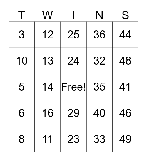 BABY SHOWER Bingo Card