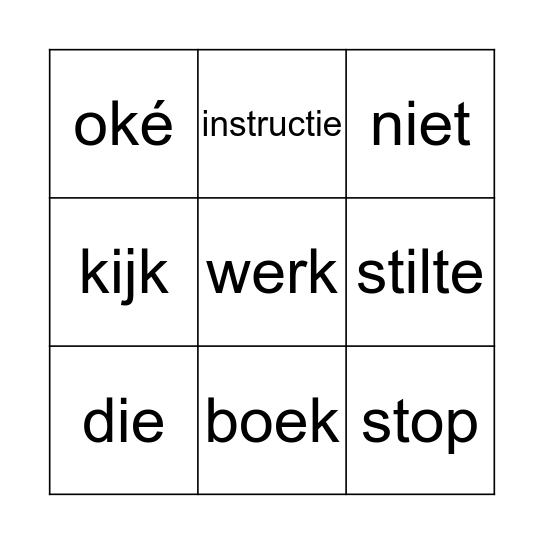 leraren woordenbingo Card