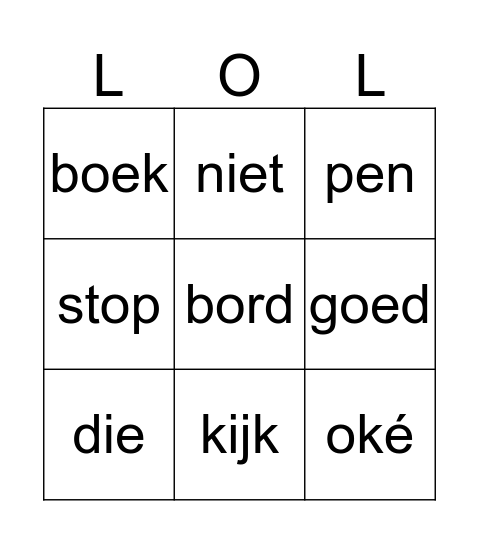 leraren woordenbingo: Bingo Card
