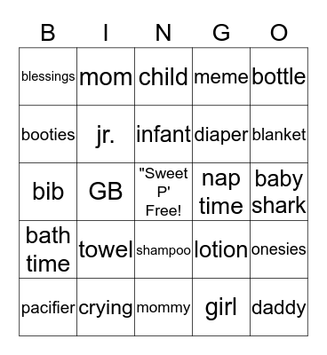 BABY BINGO Card