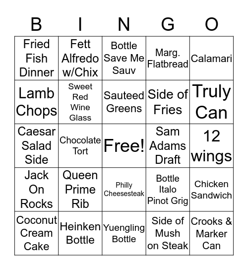 Kennsington Bingo Card