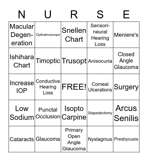 Sensory Bingo  Bingo Card