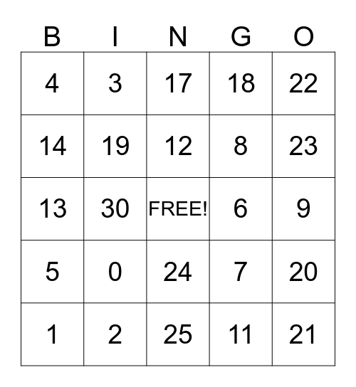 i <3 you!!! Bingo Card