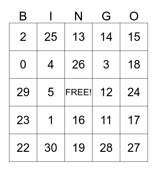 i <3 you!!! Bingo Card