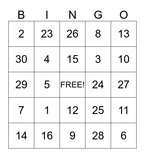 i <3 you!!! Bingo Card