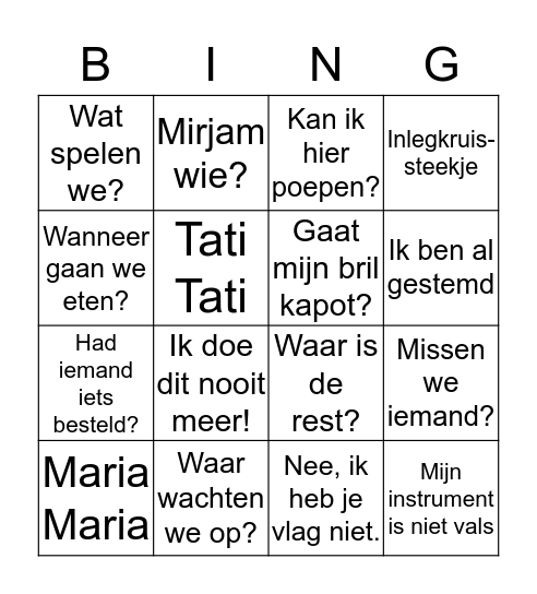 Tunina bullshit bingo Card